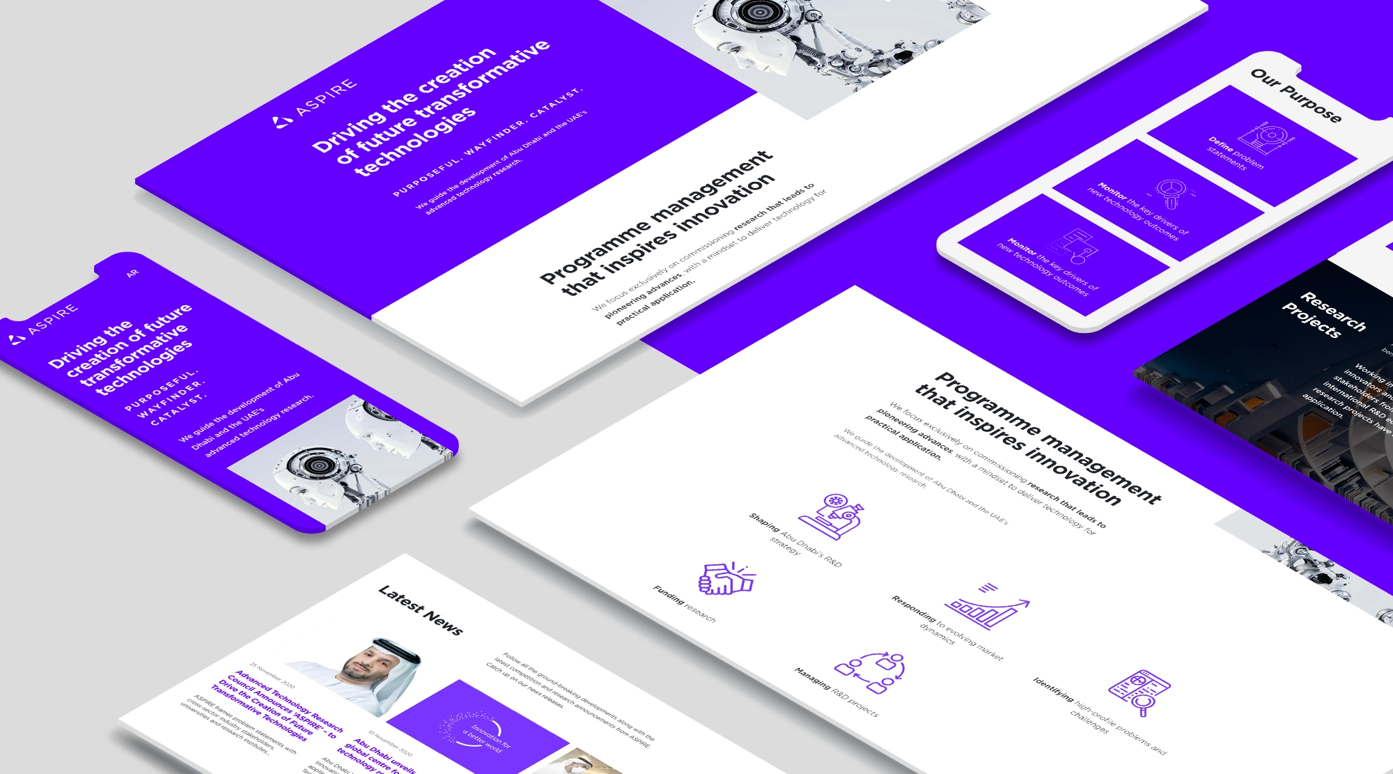 landing page design portfolio for ASPIRE