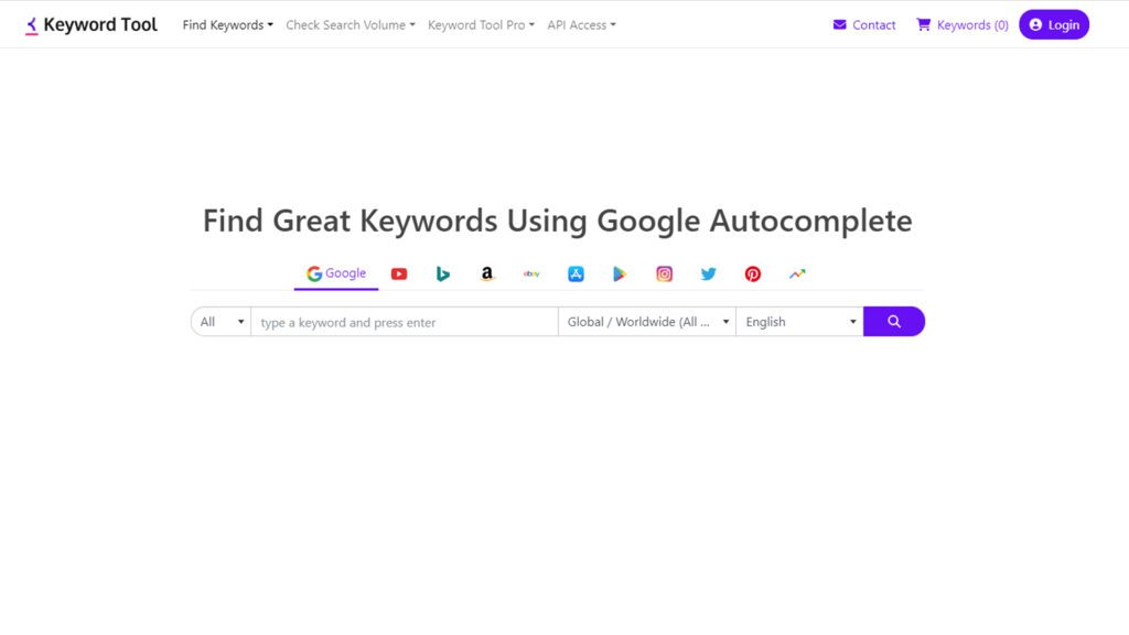 Keyword tool - Keyword research tool