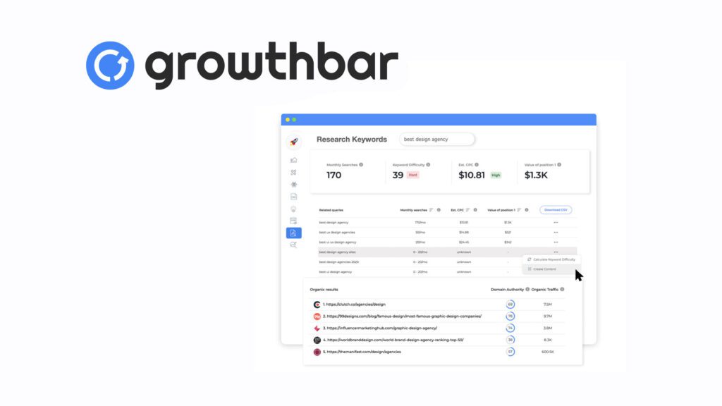 GrowthBar - Keyword Research tool
