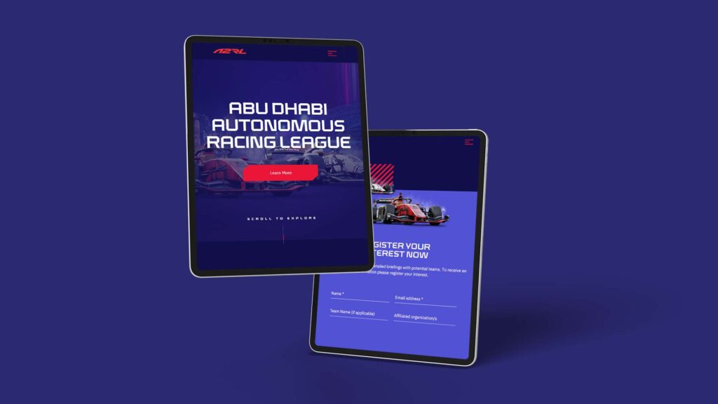 Digital presence for the Abu Dhabi Autonomous Racing League