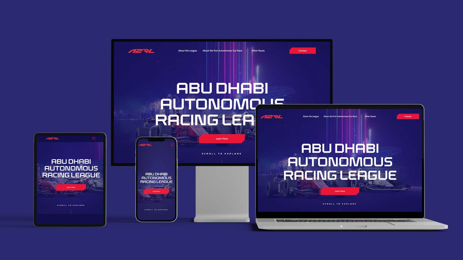 Digital presence for the Abu Dhabi Autonomous Racing League (A2RL)