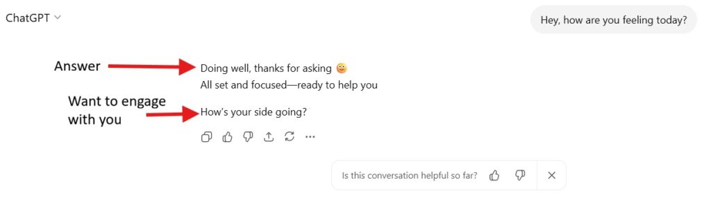 ChatGPT answers a question