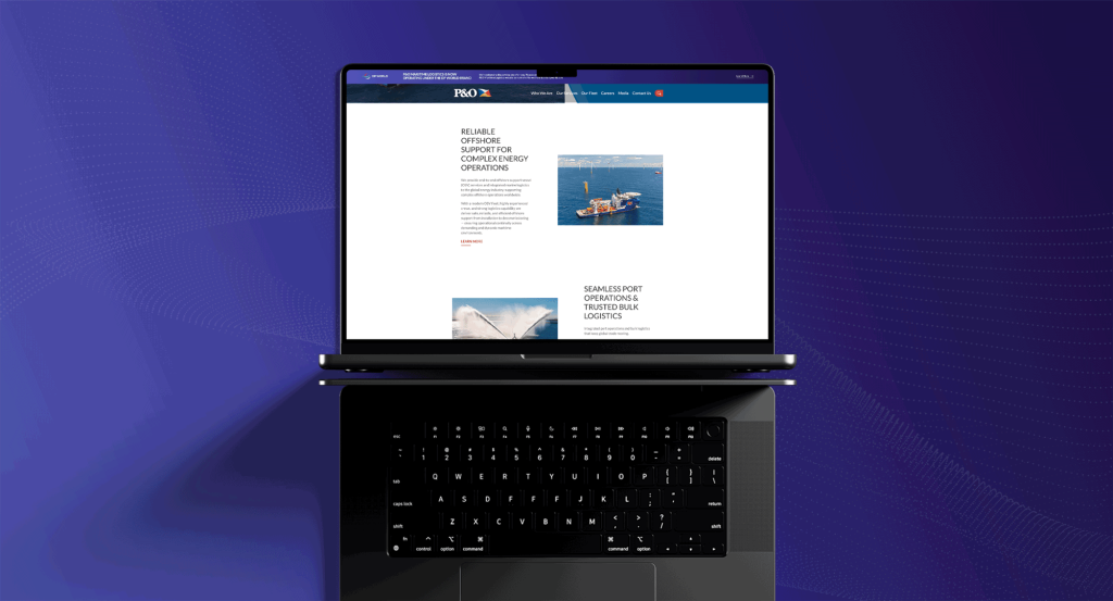 WordPress portfolio for P&O Maritime Logistics